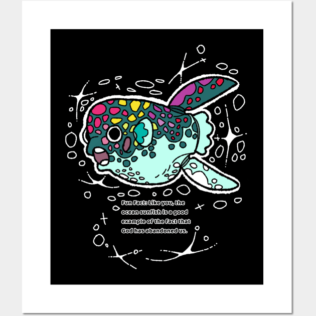 Ocean sunfish facts. Wall Art by GusDrawsThings